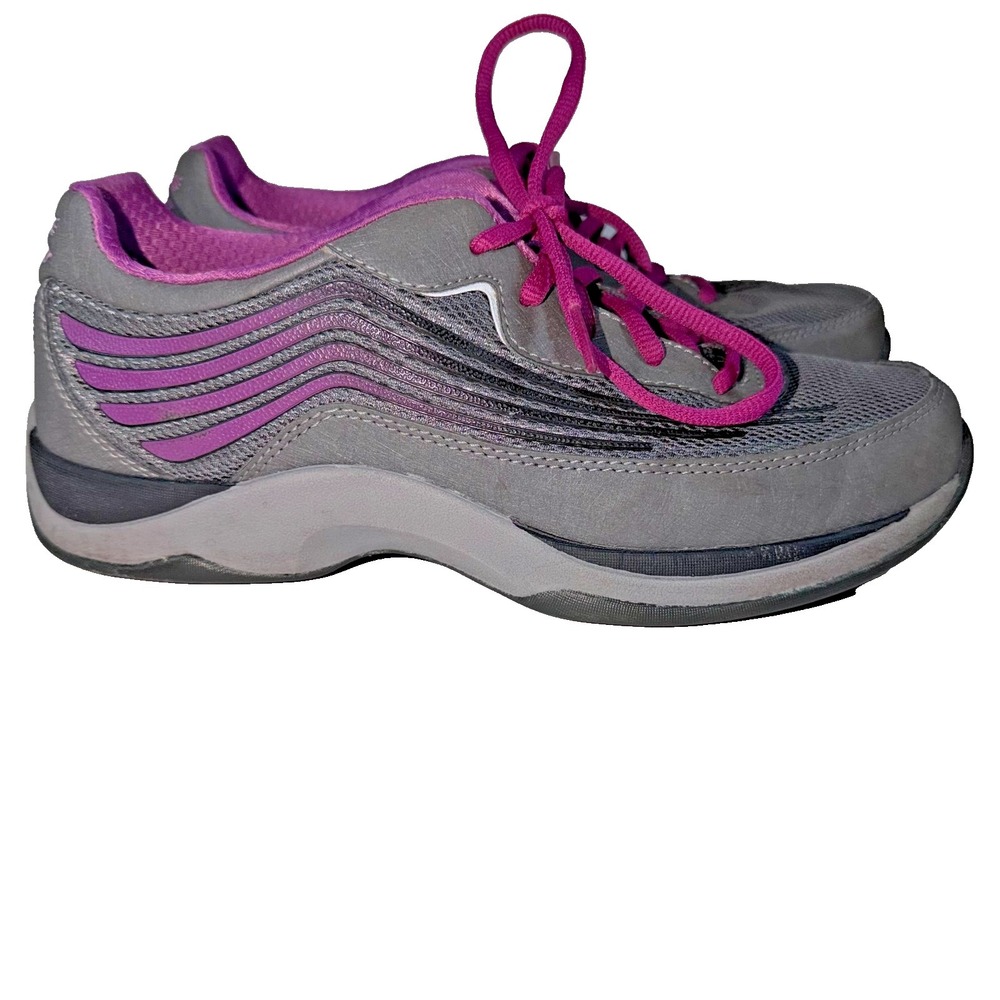 Dansko Sneakers Shayla Gray & Pink Comfort Shoes Mesh & Leather SZ 7.5-8/EU 38 - Picture 2 of 7